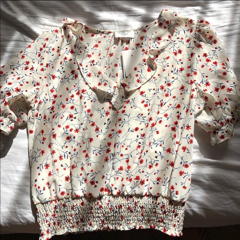 Pearl White Floral Blouse